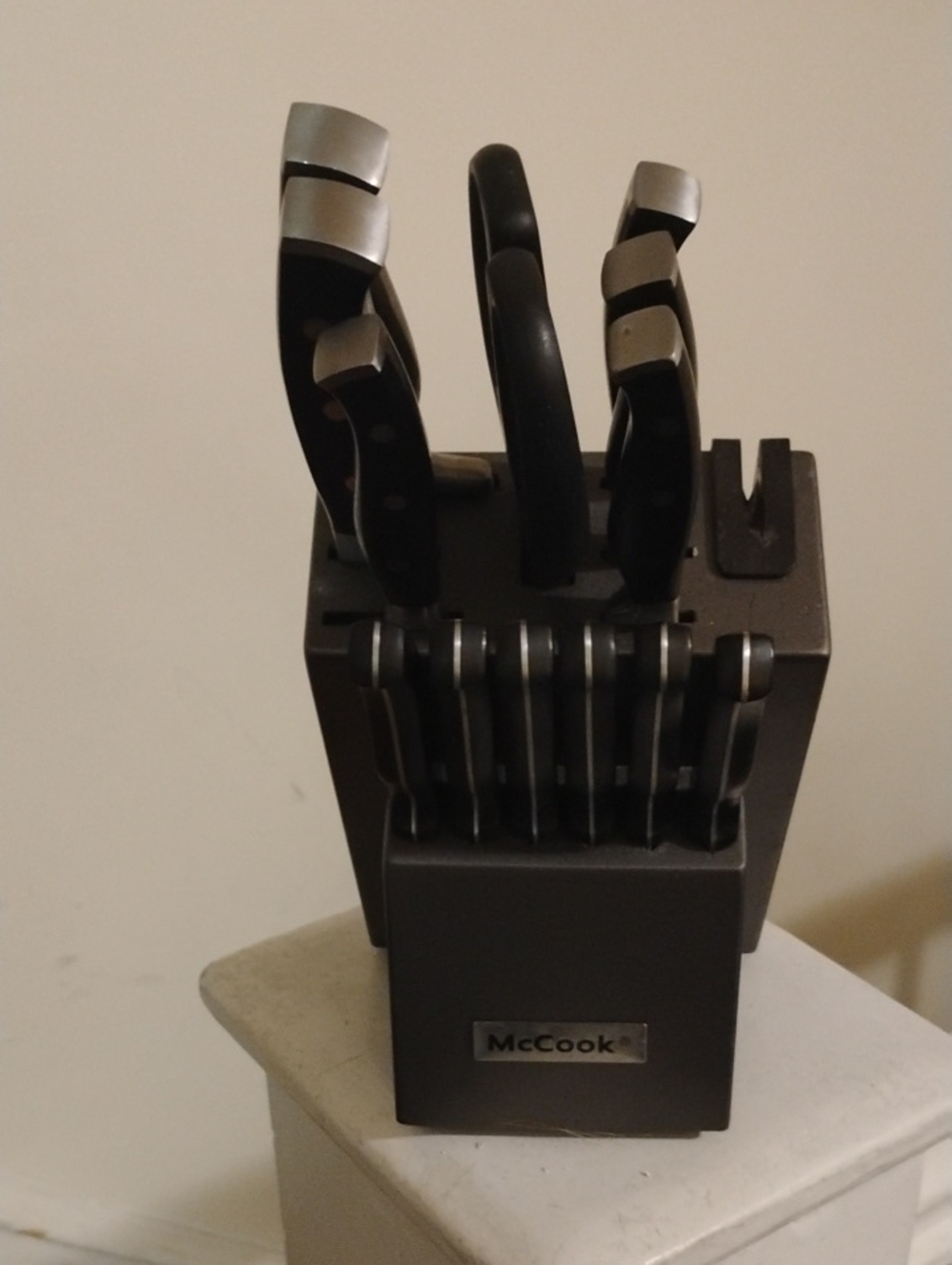 Black Knife Block Set - 12-Piece Men Grooming Kitchen Knife Set